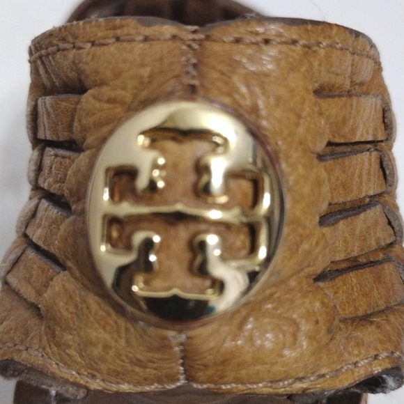 Tory Burch Killiam Leather Woven Cork Wedge Sandals US 7.5 - Picture 12 of 15